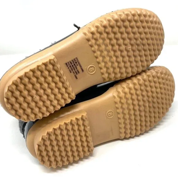 Rue21 Duckie Flannel Winter Snow Rain Women's Boot Lace Up Black Gray Size 7 - Picture 6 of 7